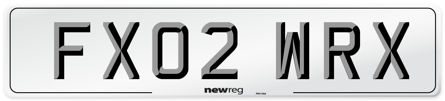 FX02 WRX Number Plate from New Reg